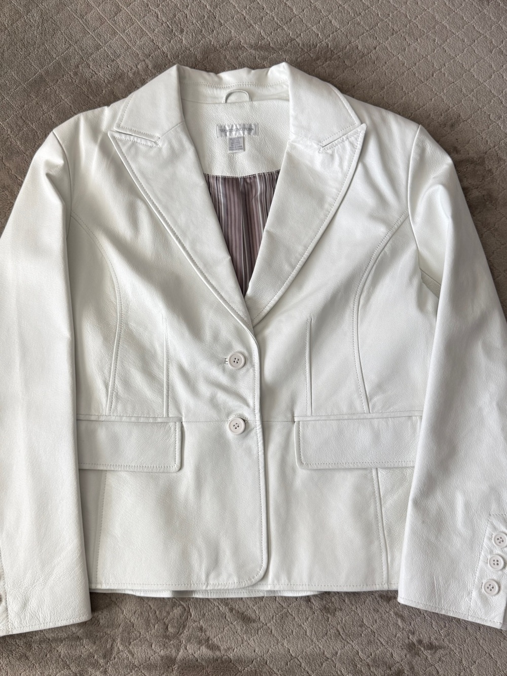 Worthington White Leather Blazer Jacket